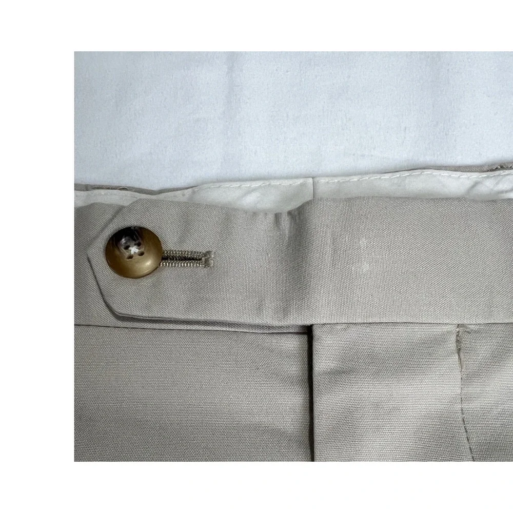 346 Brooks Brothers Chino Pants Mens 40x32 Lt. Khaki Pleated Straight  Pants A38